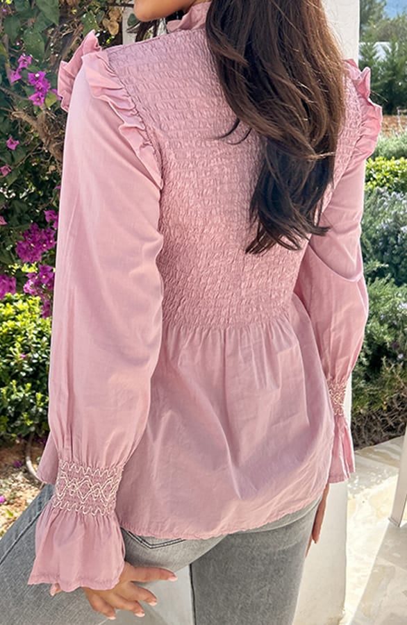 Smocked Ruffle Blouse Naomi Roze – shoparchief — foto 3