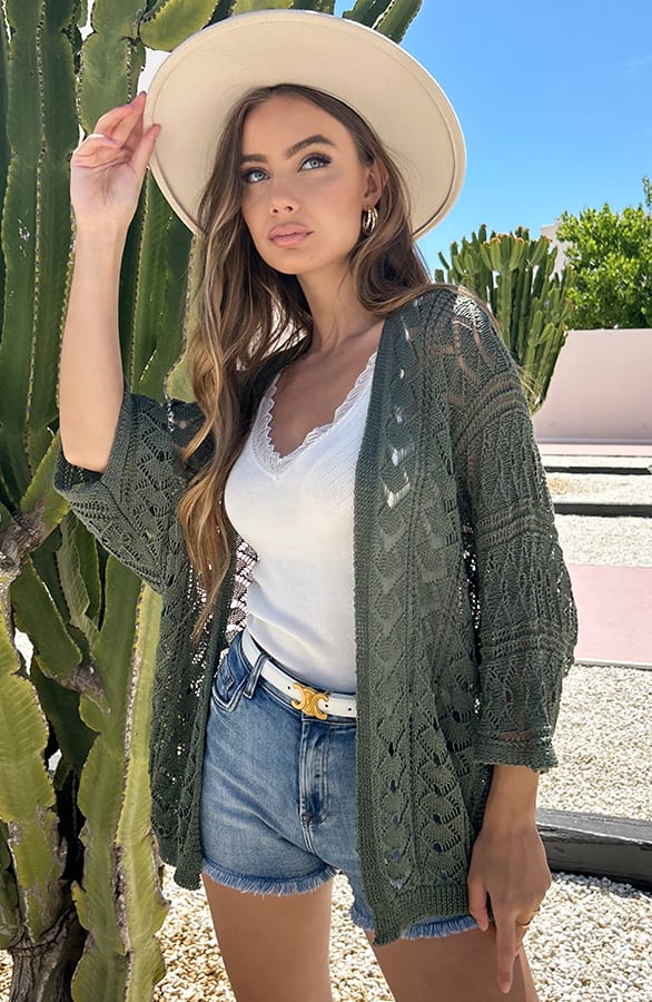 Soft Ibiza Cardigan Beau Army – shoparchief — foto 4