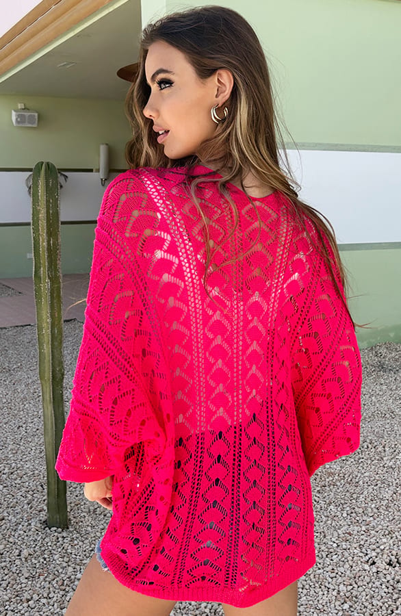 Soft Ibiza Cardigan Beau Neon Fuchsia – shoparchief — foto 3