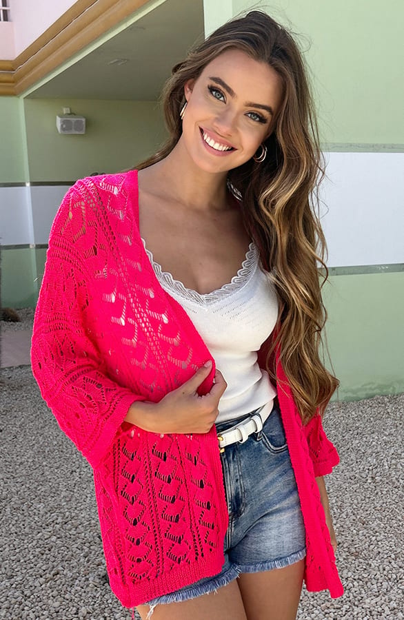 Soft Ibiza Cardigan Beau Neon Fuchsia – shoparchief