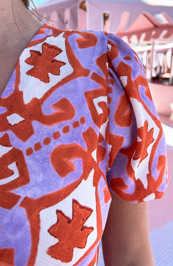 Split Jurk Lilian Aztec Lila Oranje – shoparchief — foto 7