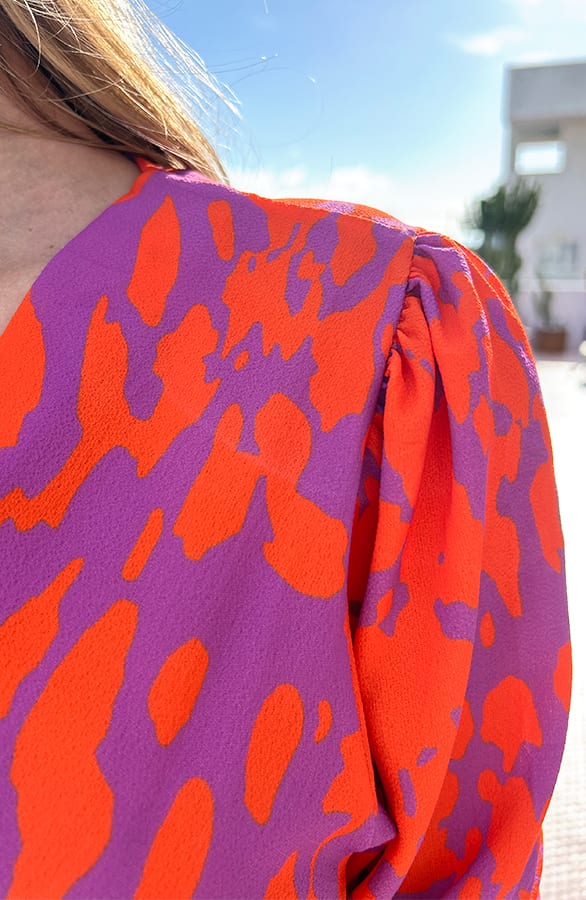Split Jurk Lilian Lila Oranje – shoparchief — foto 4