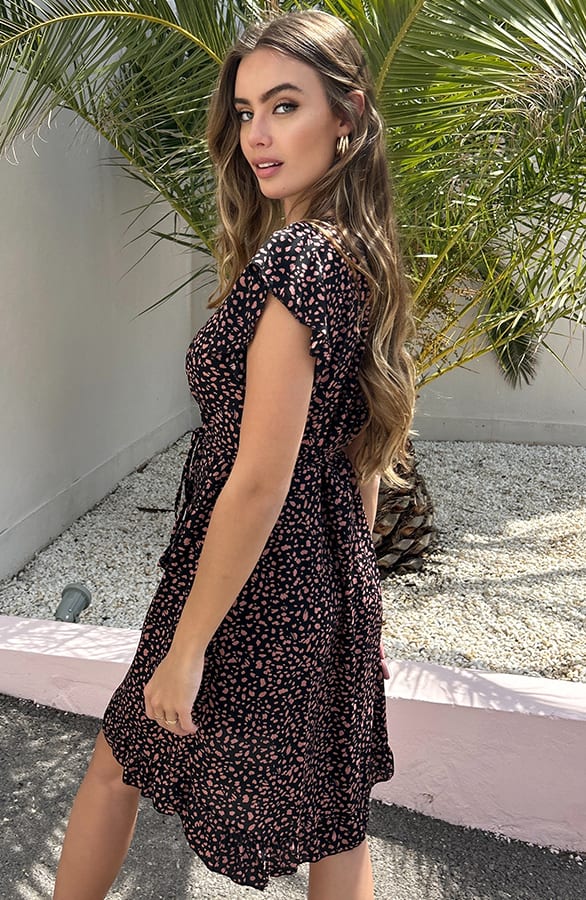 Strik Jurk Cheetahprint Jade Zwart Koraal – shoparchief — foto 4