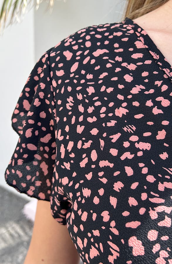 Strik Jurk Cheetahprint Jade Zwart Koraal – shoparchief — foto 5