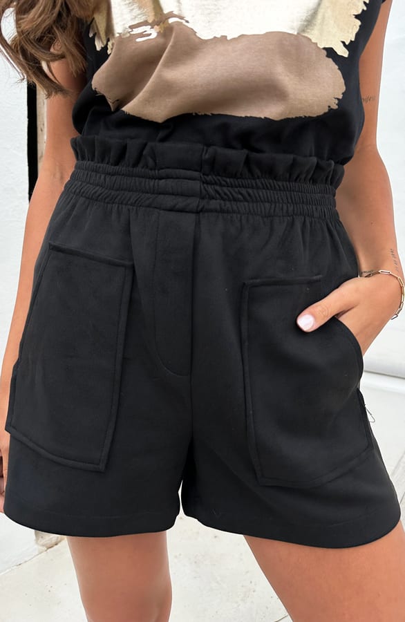 Suede Pocket Short Shelly Zwart β shoparchief