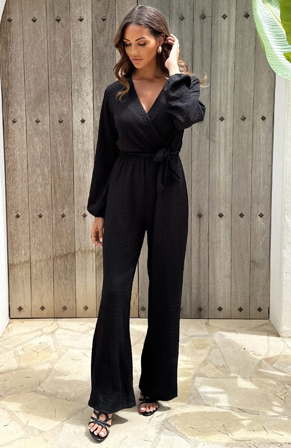 Texture Jumpsuit Miley Zwart