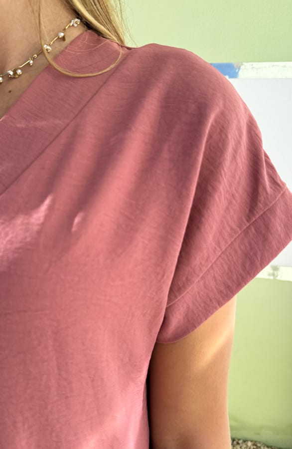 V-hals Midi Jurk Lilly Dust Roze – shoparchief — foto 4