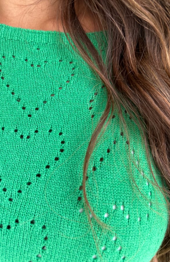 Zachtgebreide Hartjes Top Yaela Bright Green – shirts & tops — foto 3