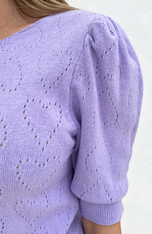 Zachtgebreide Hartjes Top Yaela Lila – shirts & tops — foto 6