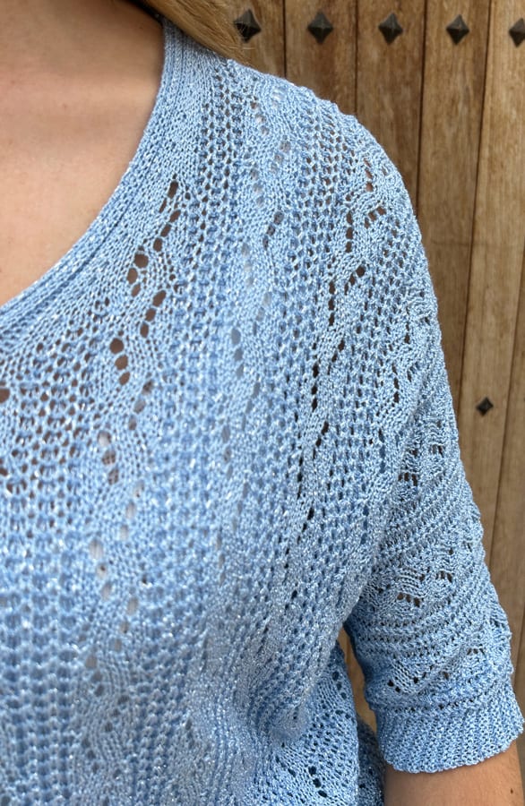 Lurex Gehaakte Trui Amanda Light Blue – shoparchief — foto 4
