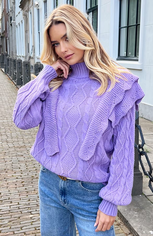 Ruffle Kabel Trui Nyka Lila – shoparchief — foto 3