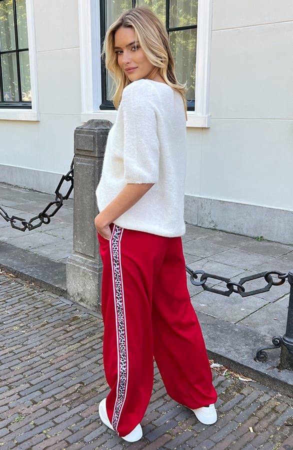 Bies Broek Straight Leg Lucy Rood Leopard – shoparchief — foto 3