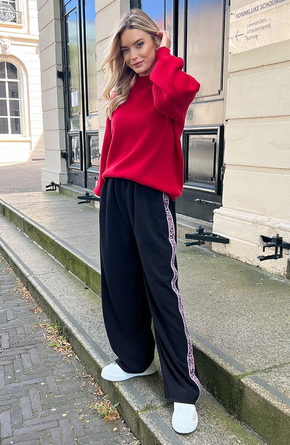 Bies Broek Straight Leg Lucy Zwart Leopard – shoparchief — foto 4