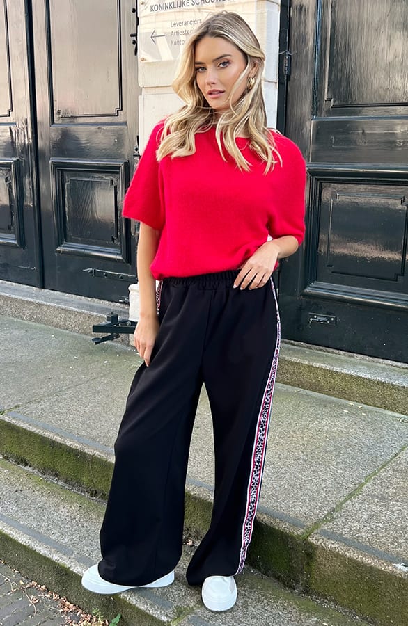 Bies Broek Straight Leg Lucy Zwart Leopard – shoparchief — foto 5