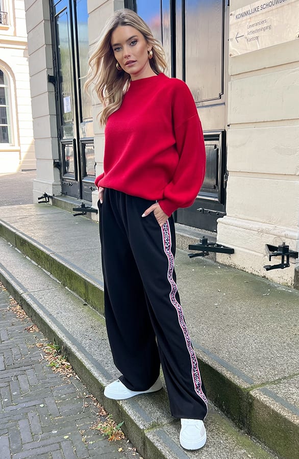 Bies Broek Straight Leg Lucy Zwart Leopard – shoparchief — foto 3