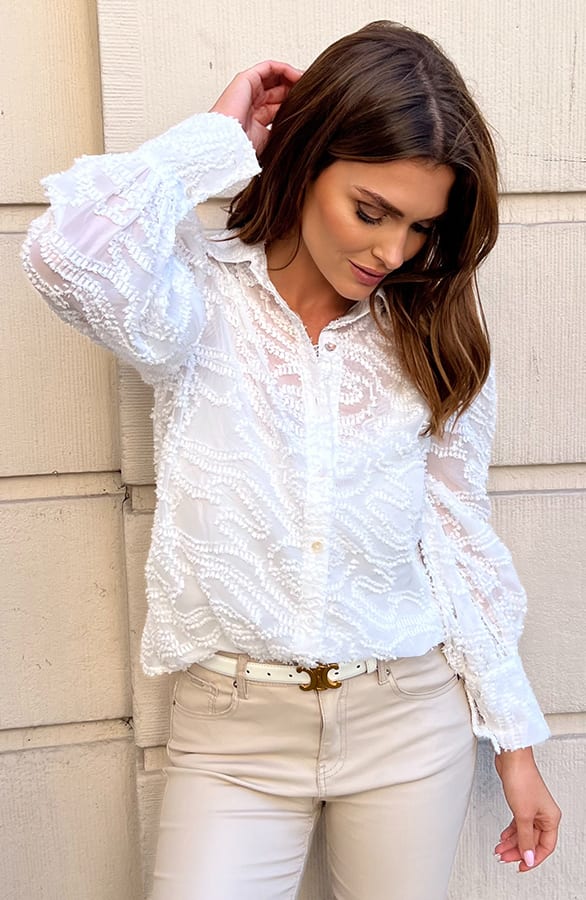 Blouse Met Details Djedi Ecru 2.0 – kleding — foto 3