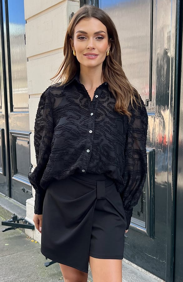 Blouse Met Details Djedi Zwart 2.0 – shoparchief — foto 7