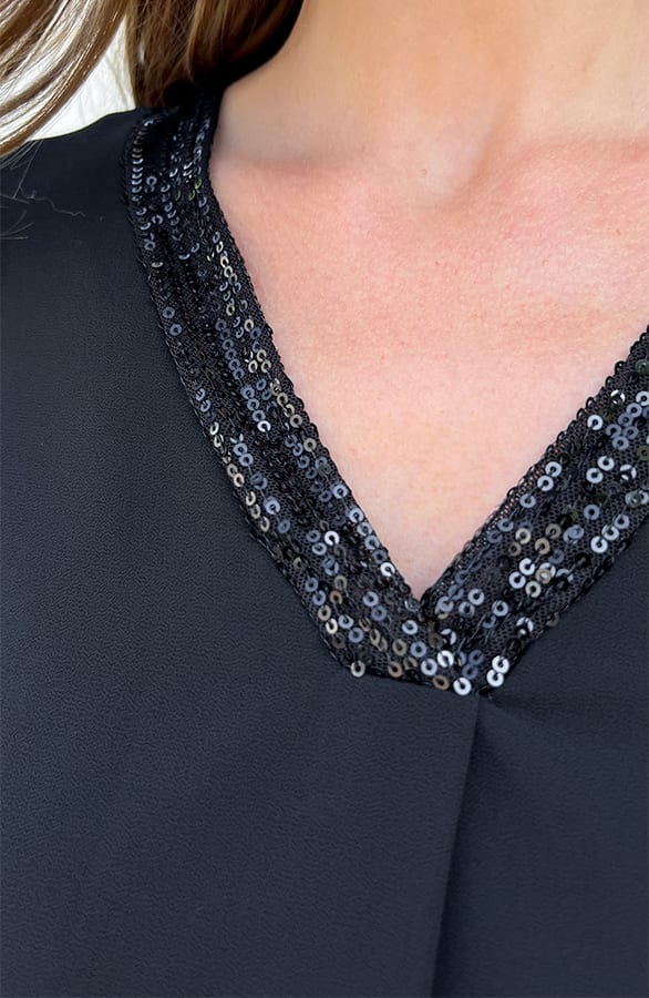 Blouse Met Pailletten Details Danee Zwart – shoparchief — foto 6