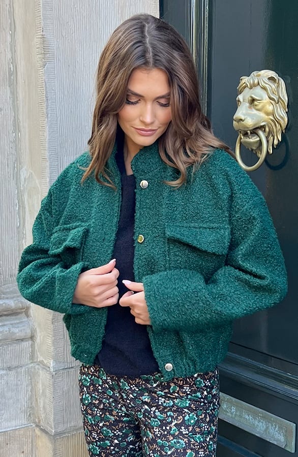 Bomber Jasje Bouclé Celine Emerald – shoparchief — foto 10