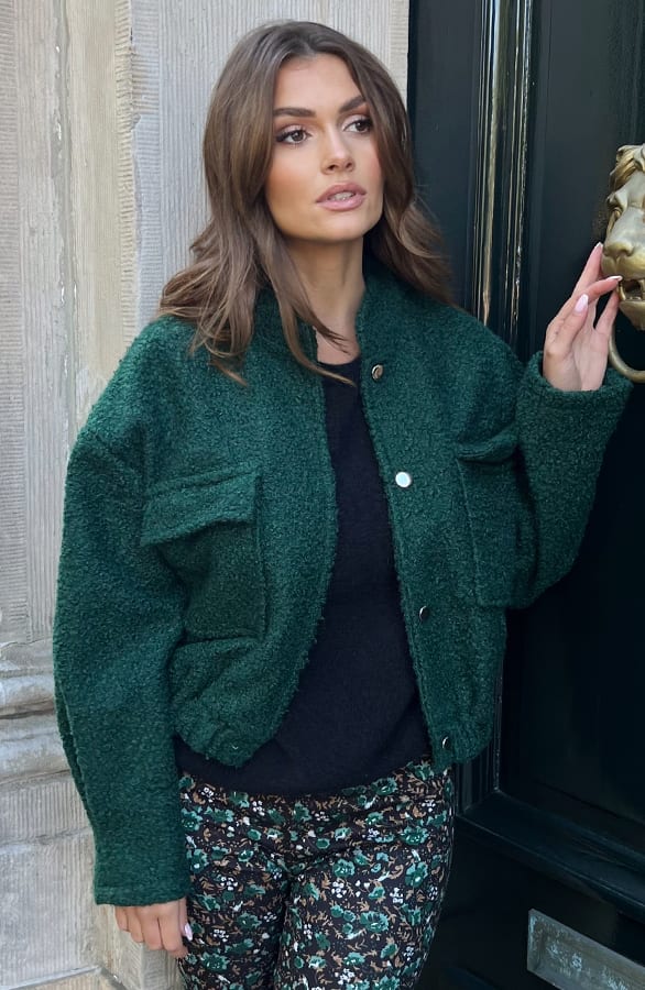Bomber Jasje Bouclé Celine Emerald – shoparchief — foto 12