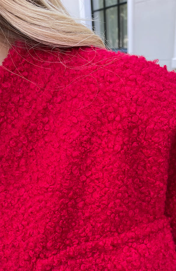 Bomber Jasje Bouclé Celine Rood – shoparchief — foto 5