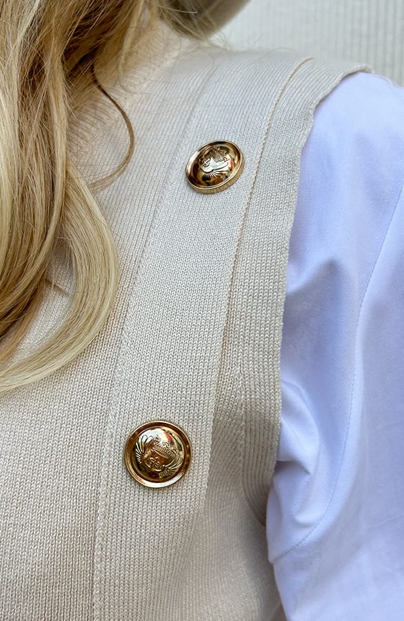 Button Detail Trui Sammy-Jo Beige – shoparchief — foto 5
