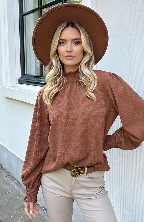 Col Blouse Philley Cognac – shoparchief — foto 5
