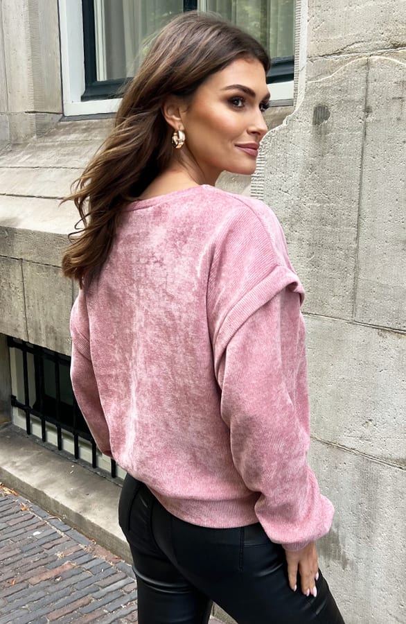 Corduroy Sweater Florien Dust Roze – shoparchief — foto 2