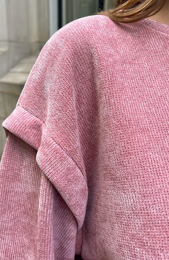 Corduroy Sweater Florien Dust Roze – shoparchief — foto 6