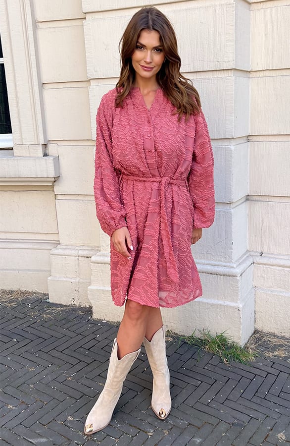 Detailed Dress Jailyn Dust Roze – shoparchief — foto 4