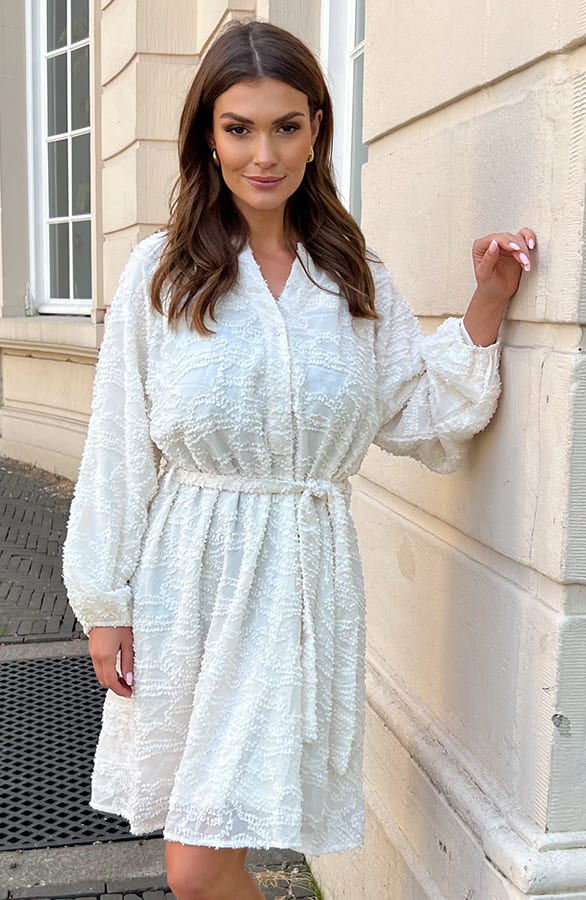 Detailed Dress Jailyn Light Beige – shoparchief — foto 3