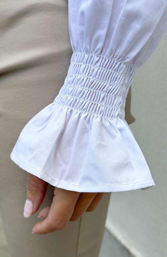 Detailed Sleeve Blouse Bliss Ecru – shoparchief — foto 4