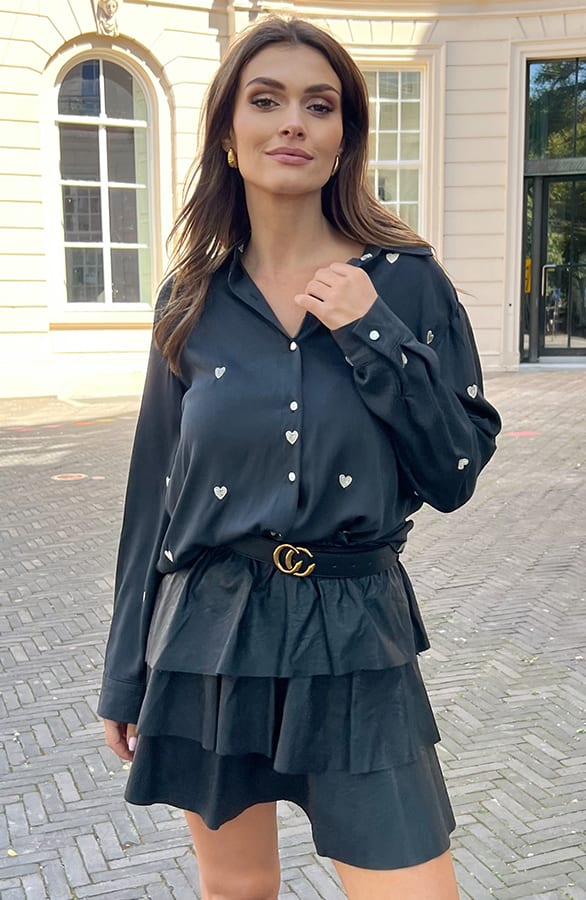 Embroidery Hartjes Blouse Abigail Zwart – shoparchief — foto 2