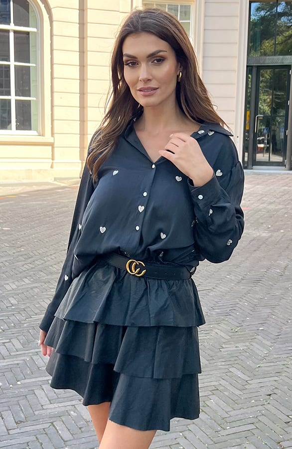 Embroidery Hartjes Blouse Abigail Zwart – shoparchief — foto 3