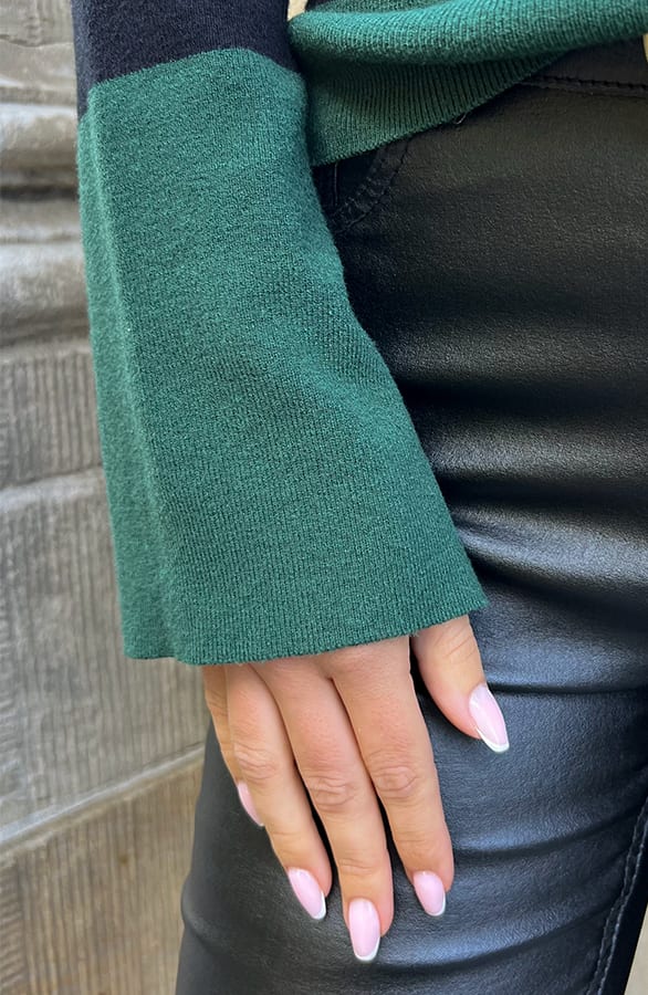 Flared Mouwen Gestreepte Top Blaire Smaragd – shoparchief — foto 5