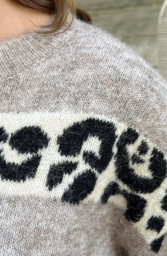 Gestreepte Leopard Trui Quinty Beige – shoparchief — foto 5