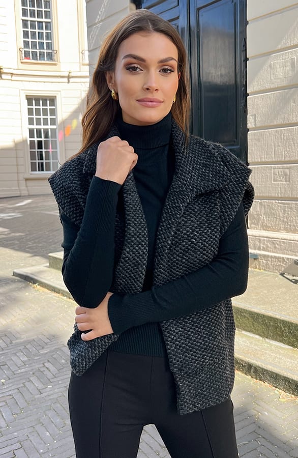 Gewoven Gilet Samara Dark Grey Melange – shoparchief — foto 6