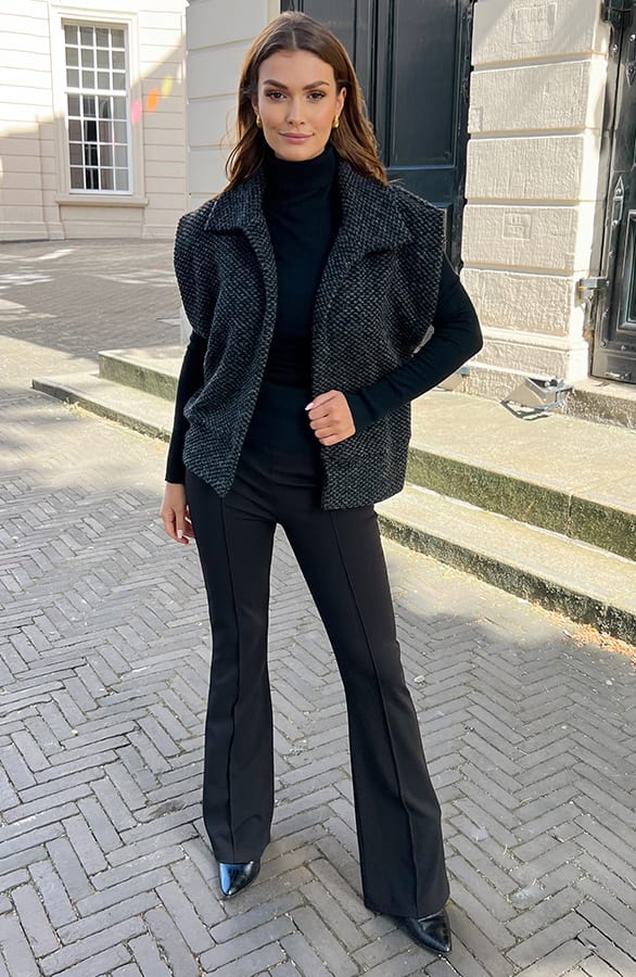 Gewoven Gilet Samara Dark Grey Melange – shoparchief — foto 8