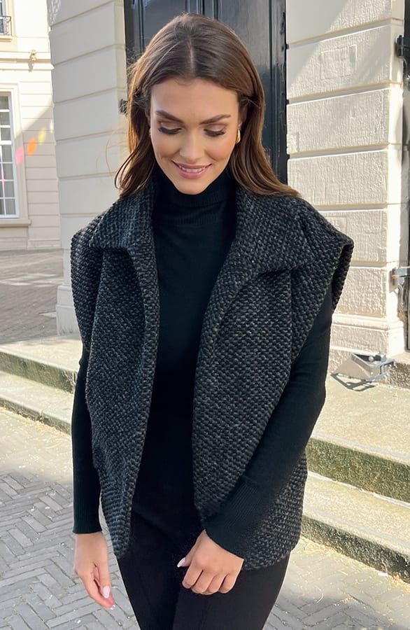 Gewoven Gilet Samara Dark Grey Melange – shoparchief — foto 9