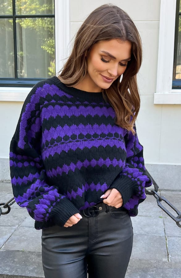 Knitted Trui Mirelle Donker Paars – shoparchief — foto 4