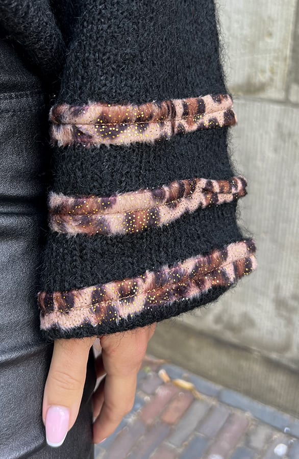 Leopard Detail Sweater Roxie Zwart – shoparchief — foto 5