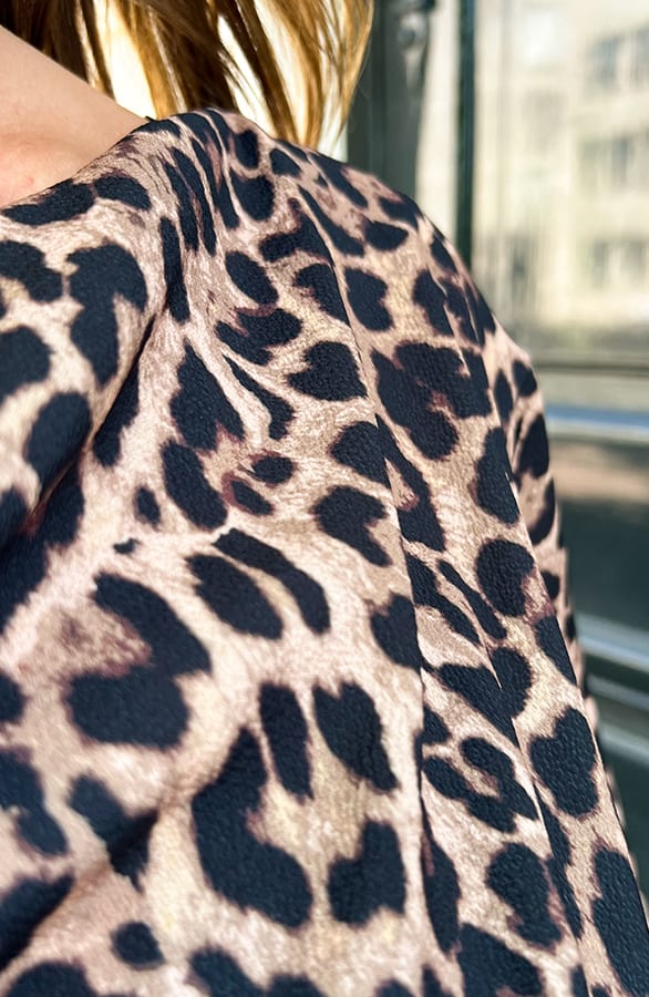 Leopard Dress Waterval Hals Xara Camel – shoparchief — foto 6