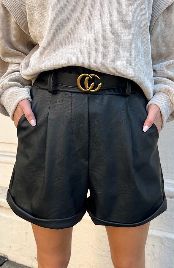 Leren Shorts Nynke Zwart – shoparchief