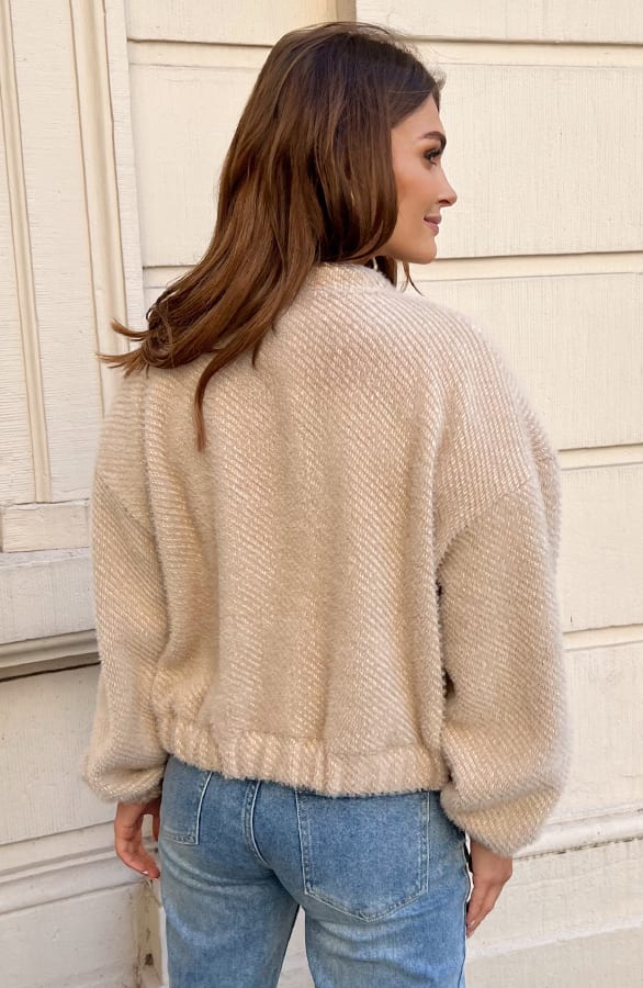 Luxury Bomber Jacket Isadora Beige – shoparchief — foto 2