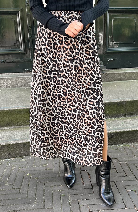 Midi Rok Met Split Josine Leopard – alle jurkjes — foto 8