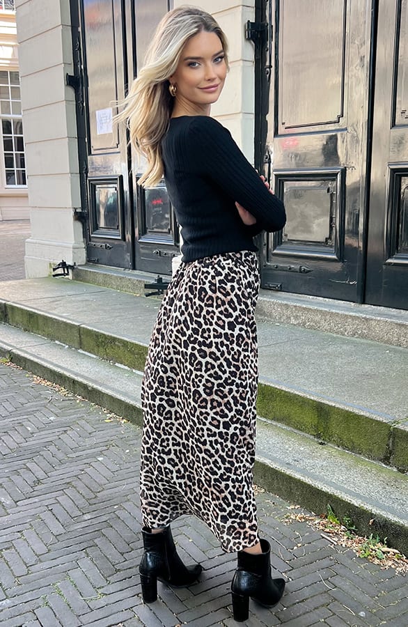 Midi Rok Met Split Josine Leopard – alle jurkjes — foto 9