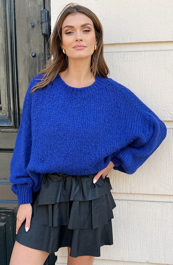Oversized Knitted Trui Carli Kobalt – shoparchief — foto 3