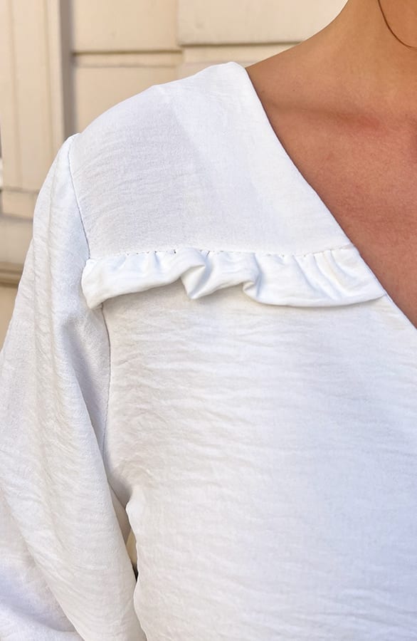 Pofmouwen Blouse Met Ruffle Demi Ecru – kleding — foto 8