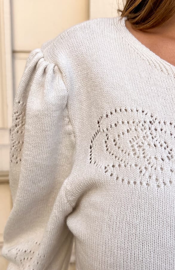 Rozen Pofmouwen Top Charlotte Beige – shoparchief — foto 5