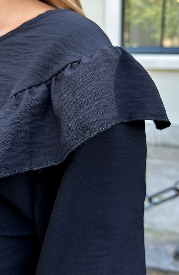Ruches Blouse Romy Zwart – shoparchief — foto 7